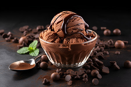 巧克力冰淇淋美食图片
