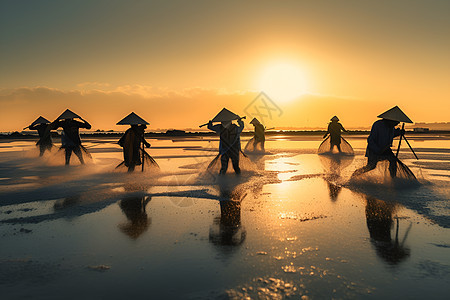 海岸边的渔民图片