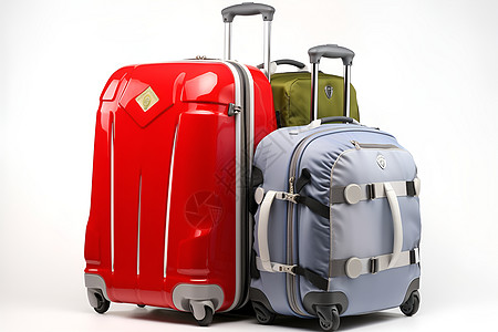 红色的行李箱高清图片
