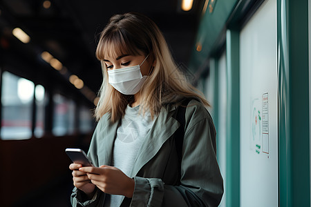 一位戴着口罩的女子图片