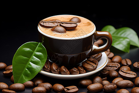 醇香美味的咖啡背景图片