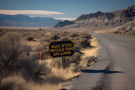 荒漠中的路标图片