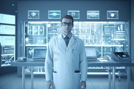 实验室里的男性医生背景图片