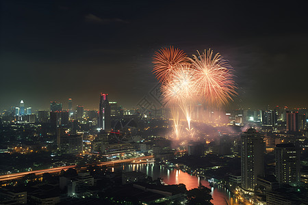 夜晚的烟花图片