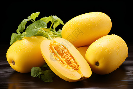 黄色食物黄色的水果背景