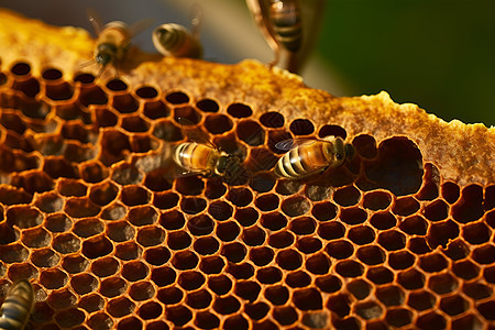 蜜蜂和蜂巢背景图片