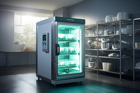 冰箱素材桌面上的科技消毒柜设计图片