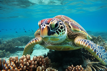 海底世界的海龟图片