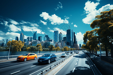 道路上行驶的汽车图片