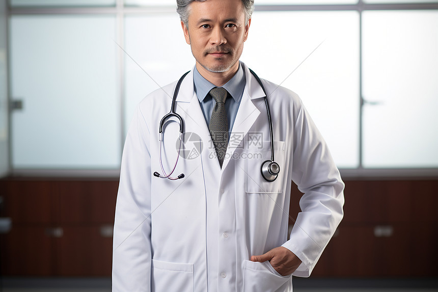 站立的男性医生图片