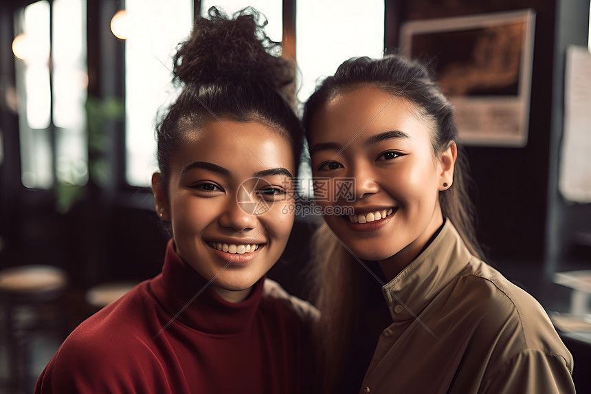 餐厅里的两位女性图片