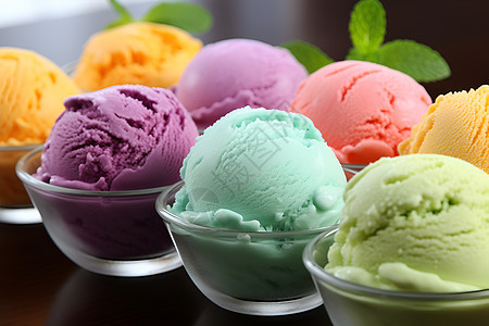五彩的冰淇淋图片