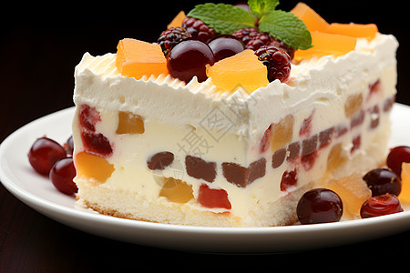 蛋糕盘子美味的水果蛋糕背景