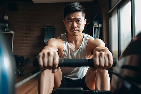 健身房里的一位男子背景图片