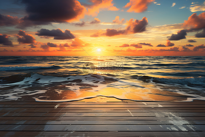 日落的大海图片
