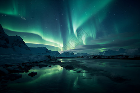 极光美景美丽广阔冰岛高清图片