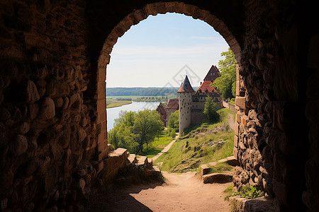 多瑙河畔建筑背景图片