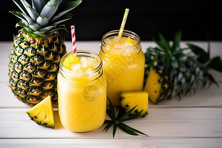 水果菠萝饮品图片
