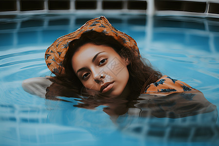 水中漂浮的女子图片