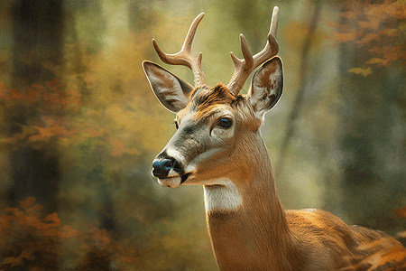 手绘可爱动物一只小鹿背景