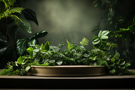 平台上的植物背景图片