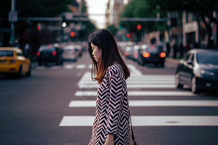 街道上的女人图片