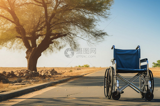 路边的轮椅设备图片