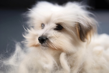 宠物狗的白色毛发图片