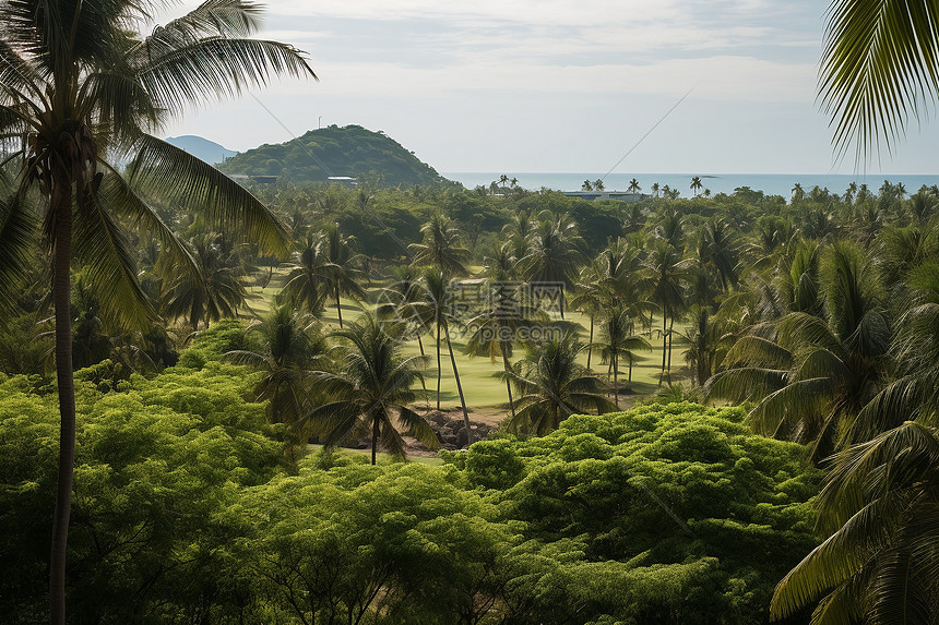 户外种植的椰子树木图片