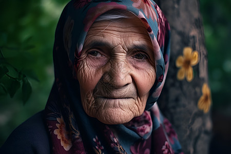 一位老年妇女图片