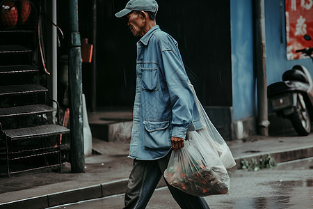 街上行走的男人图片