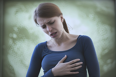 胸口疼痛的外国女子图片