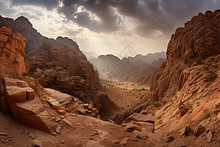 沙漠里的山谷高清图片