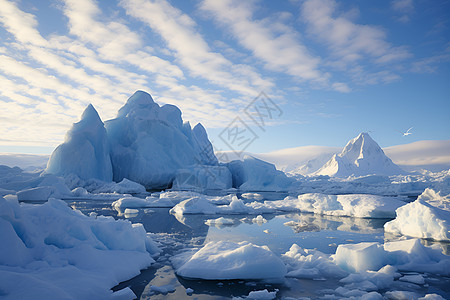 冬天户外户外壮观的冰山背景