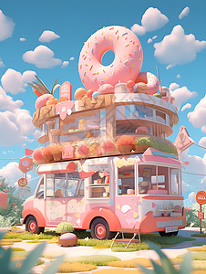 甜甜圈车图片