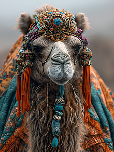 骆驼的头饰背景图片
