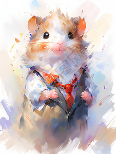 小仓鼠的领带图片