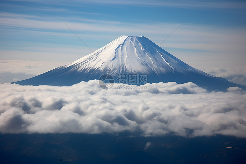 富士山和云朵图片