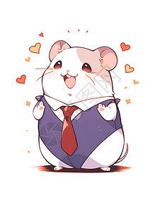 戴领带的可爱仓鼠图片
