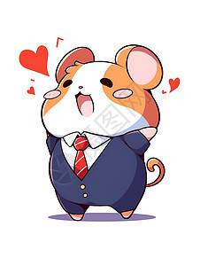 可爱仓鼠的领带造型图片