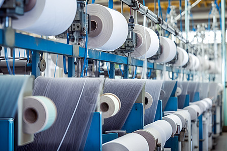 纺织工厂里的布料卷轴图片