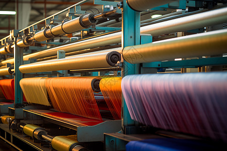 丝绸工厂中的彩色机器图片
