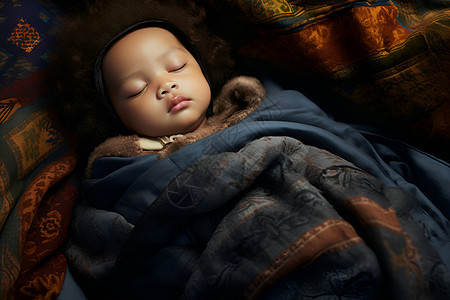 宝宝在外套下熟睡图片