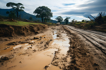 泥泞的道路图片