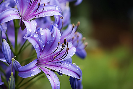 花园中绽放的百合花花朵图片