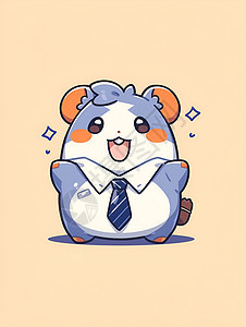 迷人的领带仓鼠微笑着戴着领带的可爱小仓鼠图片