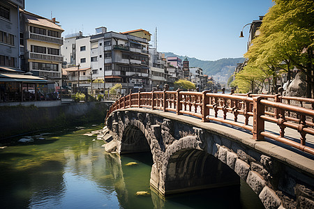 小桥流水人家背景图片