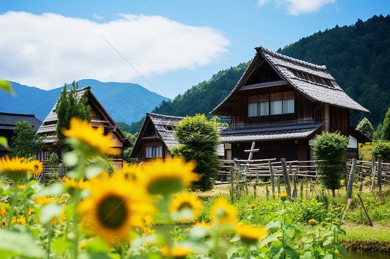 夏日阳光下的美丽田野图片