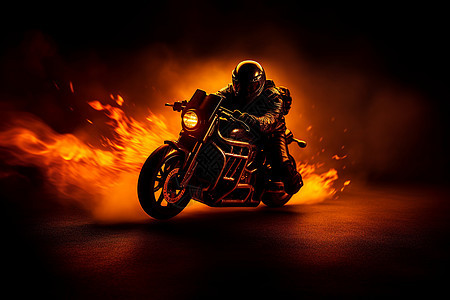 夜色的摩托车手背景图片