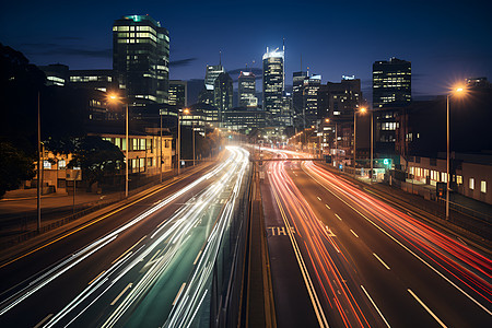 夜幕下的公路图片